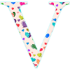 Customizable Monogram V Heart Pattern