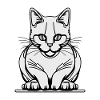 One-Line Sitting Cat