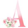 Letter A with flowers