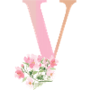 Letter V with flowers
