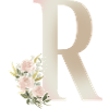 Letter R with flowers