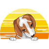 Peeking Beagle puppy