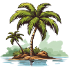 Tropical palm tree