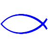 Ichtus fish dark blue