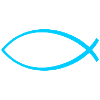 Ichtus fish light blue