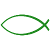 Ichtus poisson vert foncé