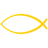 Ichtus fish yellow