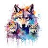 wolf family, gray wolf, cub