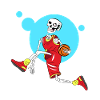 Skeleton Playing Basketball