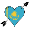 Kazakhstan drapeau coeur amour
