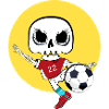 Skeleton Playing Soccer