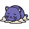 Baby sleeping cat