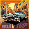 Road Trip,Car,America,Catoon Look
