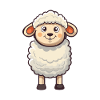 Mouton Cartoon Kawaii Aquarelle Illustration
