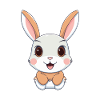Kanin Tecknad Kawaii Akvarell Illustration