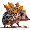 Igel Herbstblätter Herbstlich