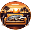 Alligator on sofa