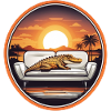 Alligator on sofa