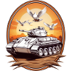 Panzer mit Friedenstauben