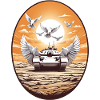 Panzer mit Friedenstauben