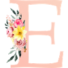 E Monogram Floral