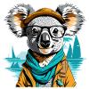 Expeditions-Koala am Meer - Illustration