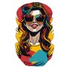 Bunte Regenbogen Frau Pop-Art