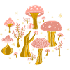 Magic mushrooms at night