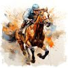 Cheval et jockey sur l’hippodrome