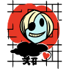 Crazy anime girl with heart