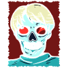 Rotes Augen Skelett-Zombie Anime-Charakter
