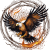 Adler im Feuerring