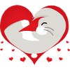 Animal love heart