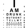 Blurry drunk eye chart