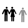 Couple and single icon flat