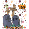 Halloween ghost, pumpkin Boo.