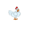 Drôle de poulet disant poulet