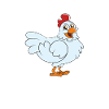 Drôle de poulet disant poulet