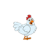 Drôle de poulet disant poulet