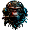 Monkey with headphones