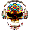 Mystic skull with headphones
