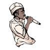 Rapper Holding a Microphone (Black)