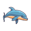 Bottlenose Whale Cartoon Kawaii Illustration