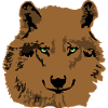 Wolf brown green eyes