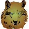 Tierisch Wolf braun grüne Augen