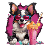 Cool dog with milkshake