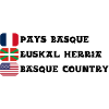 Pays Basque : drapeaux Français, Basque, Américain