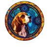 Glasmalerei - Stilvoller bunter Beagle