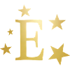 Lettre E avec étoiles