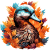 Sweet duck in autumn foliage